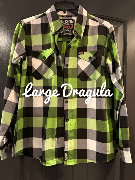 DIXXON Tops - DIXXON Green Black and White Plaid Flannel Shirt